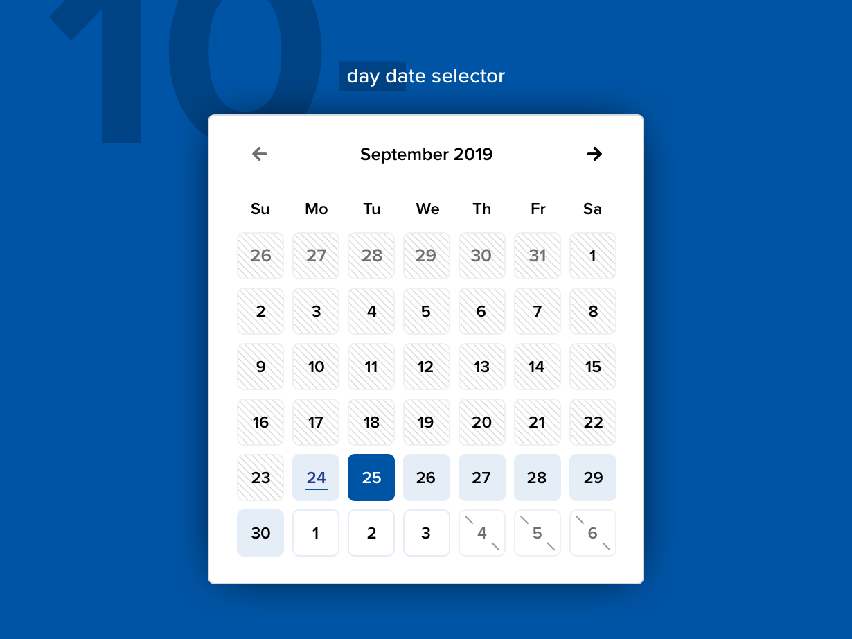 10 Day Date Selector by Kate Brook-Hart on Dribbble