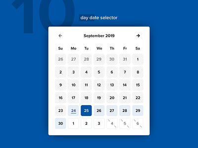 10 Day Date Selector calendar datepicker ui
