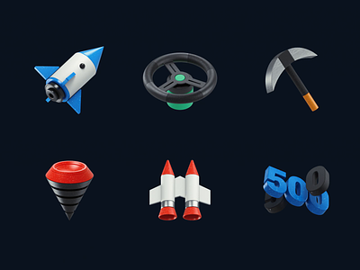 3d Icons ◆ 01 3d 3d icons after effect boer c4d cinema 4d icons icons design jetpack kaylo redshift rocket rudder