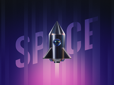 Rocket 3d 3d illustration 3d rocket after effects c4d cinema 4d design illustration poster redshift render rocket