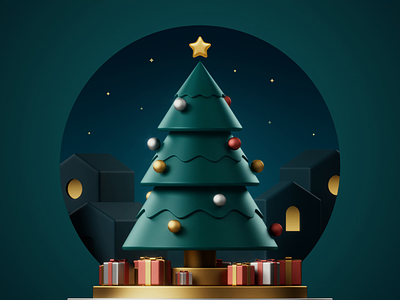 Xmas 3d 3d illustation after effects animation c4d christmas christmas tree motion motion design new year render tree xmas