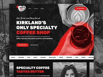 Stupid Hot Coffee Shop clean design header minimal old red retro simple ui ux vintage web design website