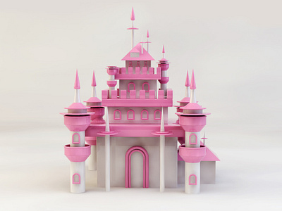 C4D castle modeling c4d modeling