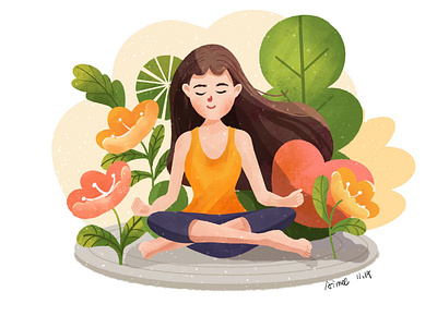 illustration for yoga illustration yoga 插图