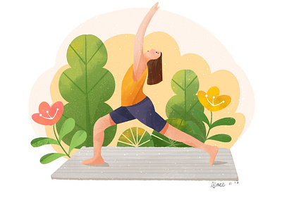 illustration for yoga illustration yoga 插图 设计