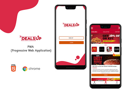 DealsUp PWA app coupons deals mobile ui pwa ux ui