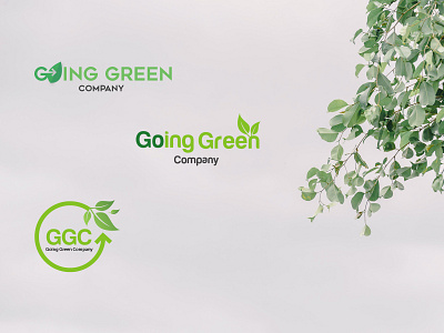 GGC logo designs design green leaf logo organic visual design