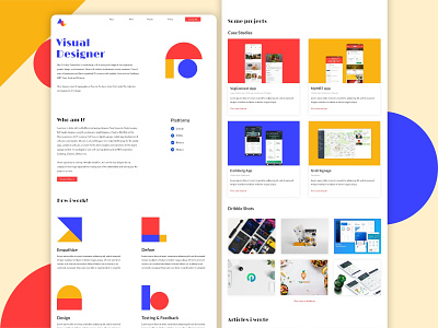 Personal website design branding colours geometry minimalism modern personal brand visual design website