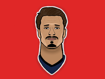 Portrait illustration football design flat football illustration player procreate soccer stickers ui