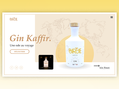 Gin Landing alcool branding design flat gold landing typography ui ux web design webdeisgn webdesign website white