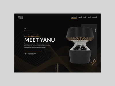Yanu website ai landing page product page robot ui web website