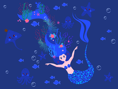 S E A W E E D characterdesign design illustration illustrator mermaid mermay mermay2020 sea seaweed vector