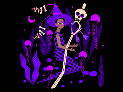 Mermay 04 : Witch character design digital flat girl graphics halloween illustration illustrator mermaid mermay people vector vector artwork witch