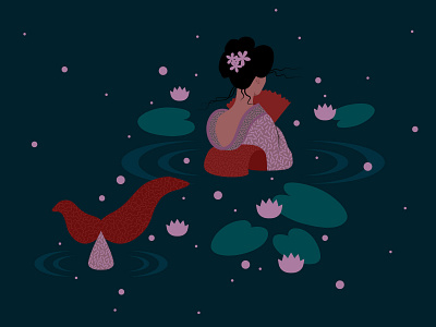 Mermay 05: Geisha character clean design digital flat geisha girl graphics illustration illustrator japan japanese mermaid mermay people vector vector artwork