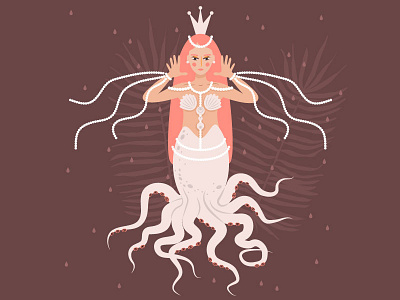 Mermay 06: Octopus character clean design digital flat girl graphics illustration illustrator mermaid mermay ocean octopus people sea vector vector artwork