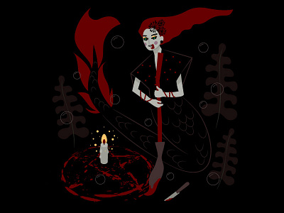 Mermay 07: Blood art blood challenge character dark design digital flat girl graphics illustration illustrator mermaid mermay people vector vector artwork witch