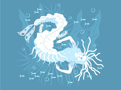 Mermay 10: Kos (Bloodborne inspiration) character clean design digital flat girl graphics illustration illustrator mermaid mermay people vector vector artwork