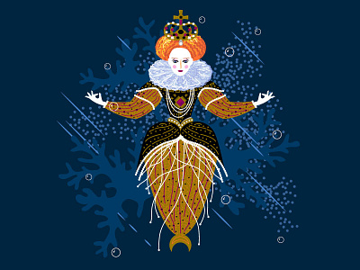 Mermay 13: Queen character clean design digital elizabeth england feminism flat girl graphics great britain illustration illustrator mermaid mermay ocean people queen vector vector artwork