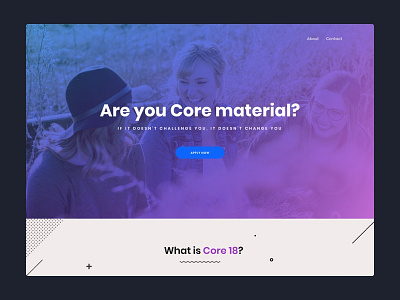 Memphis Inspired Landing Page Design