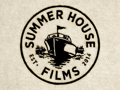 Summer House Films Logo badge boat icon logo summer thinkmule type