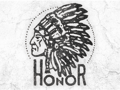 Honor Chief art illustration logo thinkmule vintage western