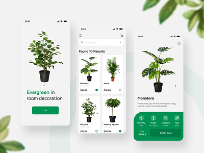04/100 Daily UI: Plant Shop App app design graphic design ui ux