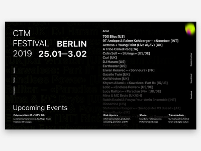 CTM Music Festival berlin design minimal music music artwork ux ui