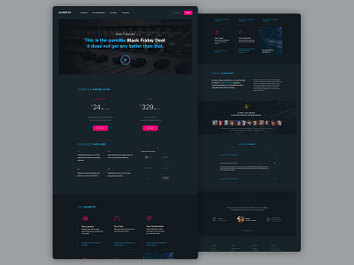 pureMix. landing design landing page music music artwork ux ui