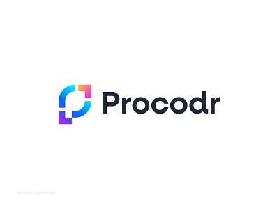 Procdr Logo For Saas Company brand identity branding coding design gradient graphic design icon it farm letter logo logo mark minimalist logo modern logo monogram p letter saas app software typography unique vector