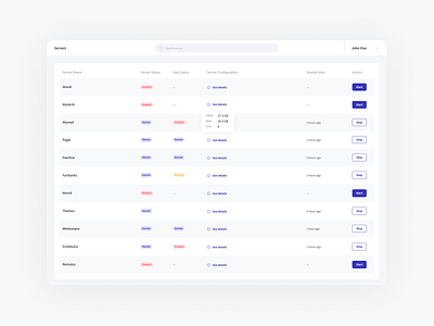 Server List app list management management app management system server servers storage ui ux ux design web web app web app design web apps