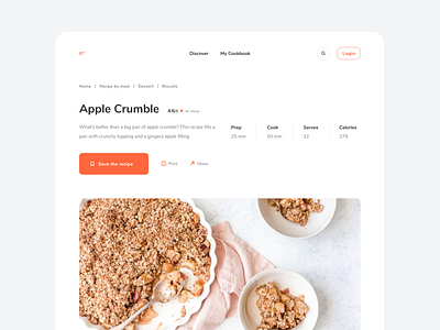 Recipe Page app cards chef cooking food recipe recipes ui ui design ux ux design web web app web design