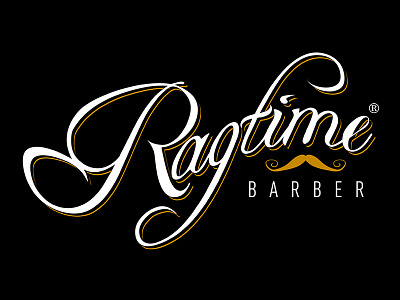 Ragtime Barber barber barbershop brand branding logo