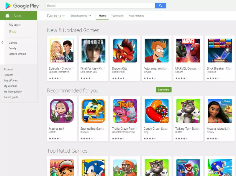 Top Games On Google Play Store Forever by Marshal Brock on Dribbble