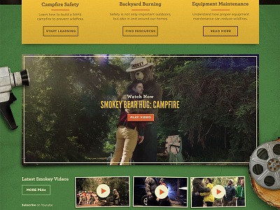 SmokeyBear.com - Rejected dimensional forestry government nature smokey web design website