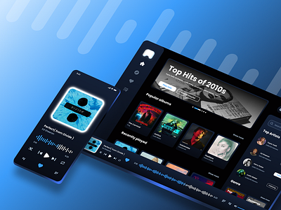 Music App UI for Desktop and Mobile🎵🎧