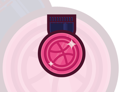 Dribbble Medal art badge dribbble flat icon illustration medal vector