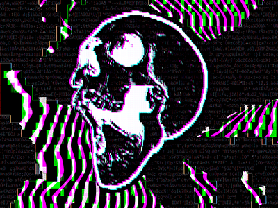 Abstract Glitch Skull