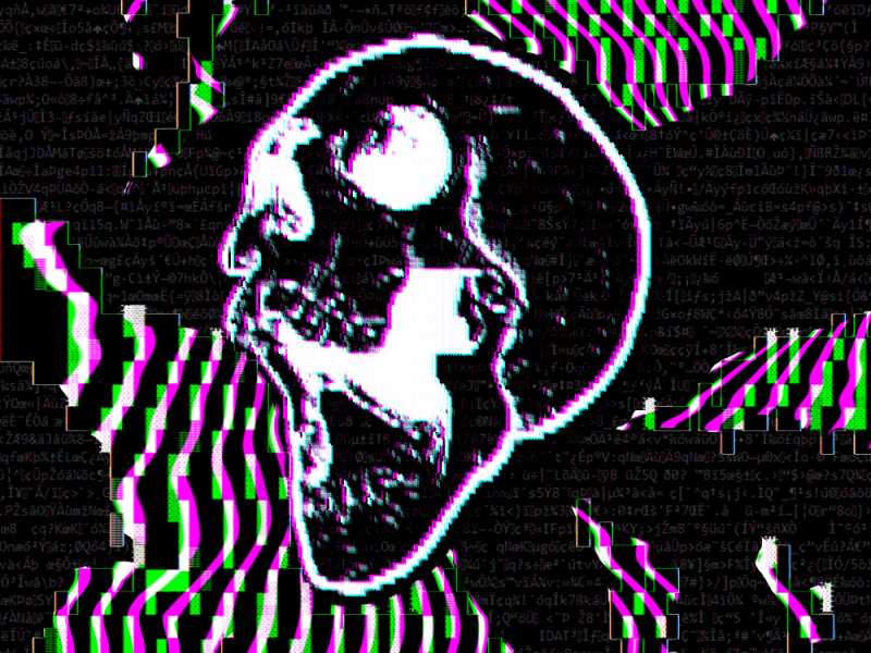 Skull Ascii Art Abstract Glitch Art Wallpapers Hd Des