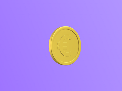 Euro 3d coin euro icon