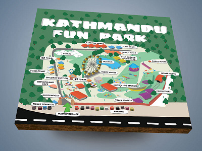 Funpark Kathmandu Illustrative Map fun illustration kathmandu map nepal park