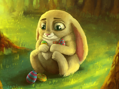 Easter rabbit 2d art art cg concept art digital art easter illustration photoshop rabbit raster