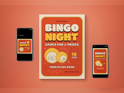 Bingo Night Flyer Set graphicook studio