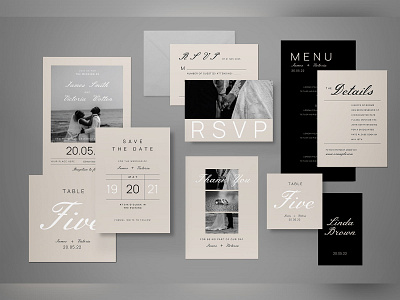 Wedding Invitation Set Photo card graphicook graphicook studio invitation invitation card minimalist modern photo print template simple wedding wedding set wedding suite