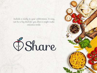 Share - logo design for a food sharing app apple food fruit logo logo share
