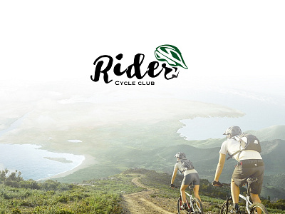 Rider club cycle green helmet logo rider travel