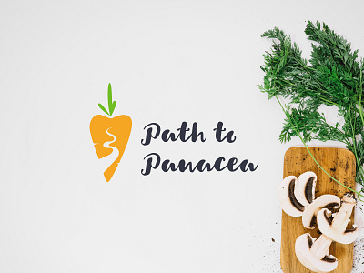 Path To Panacea carrot logo food food logo good food green health logo orange path logo