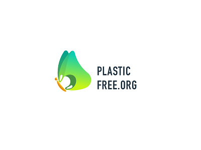 Plastic free org 01 butterfly green illustrator logo plant plastic bag
