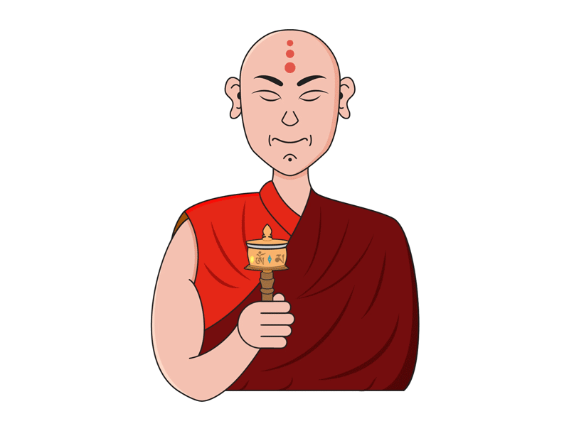 Monk buddhist mantra meditate monk nepal prayerwheel tibetan
