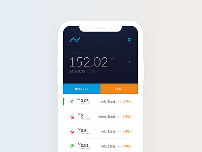 nano - wallet concept app clean crypto ios iphone modern nano wallet x