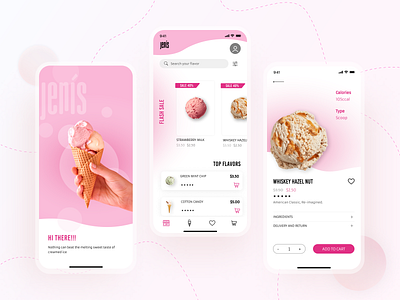 Jenís ice cream delivery app app ui